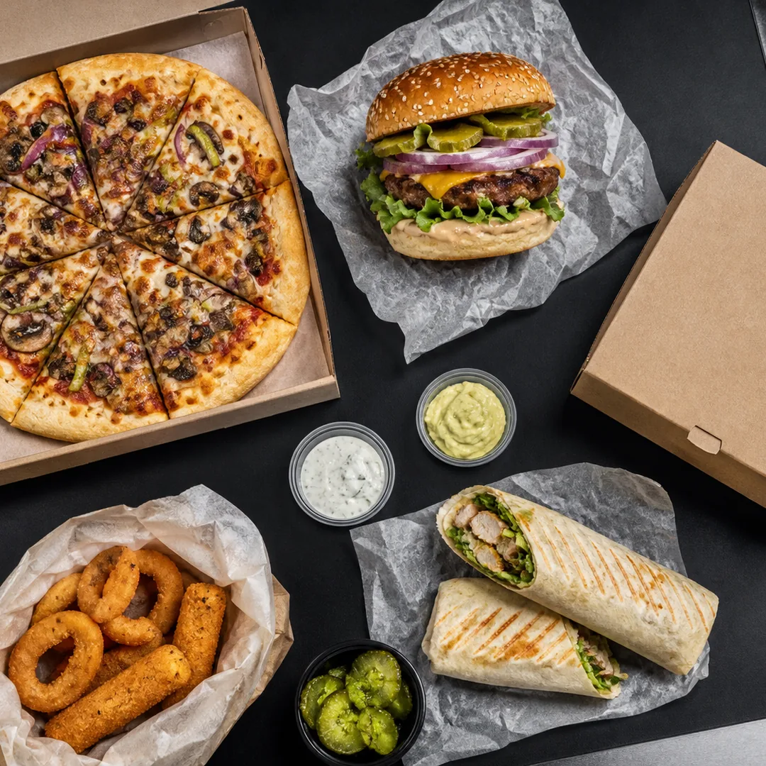 Pizza, Burger, Wraps und Fingerfood